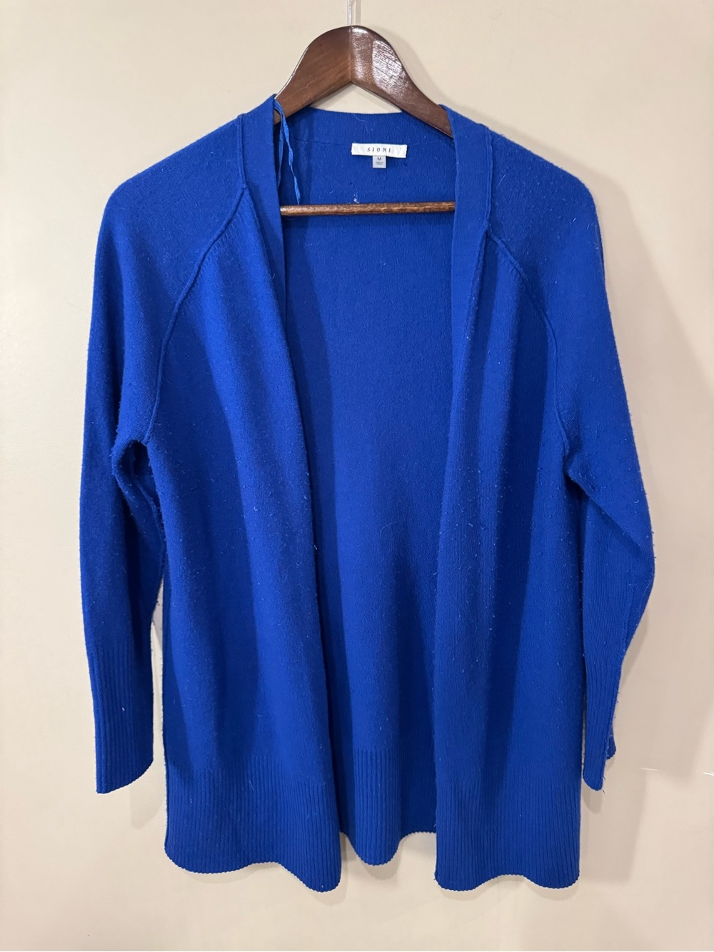 Sioni Royal Blue Open Front Cardigan Sweater Women’s Medium - Picture 3 of 7